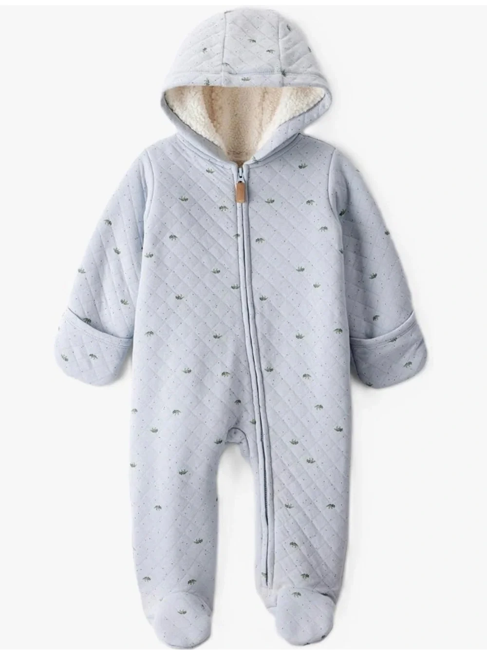 Carter's Baby Boys' Hooded Quilted Pram Sleep & Play onsie bodysuit 6 months NWT